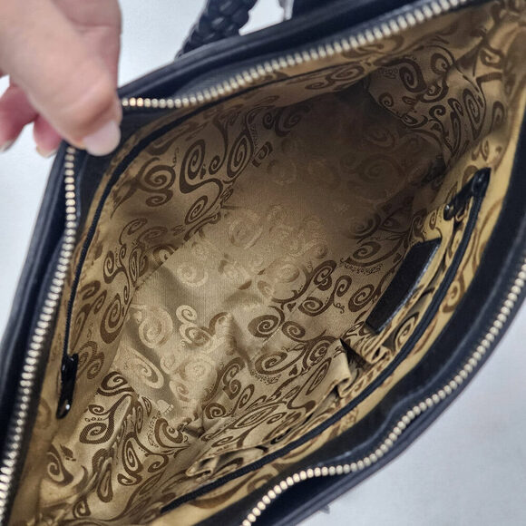 Brighton Black Leather Croc Print Tote Purse - Picture 10 of 15